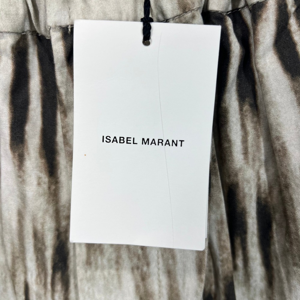 Isabel Marant Ilirya Shorts Womens 38 Khaki Tie Dye Ikat High Waist Cotton NWT - Picture 2 of 11